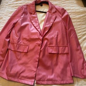 Pink Leather Jacket - Oversized